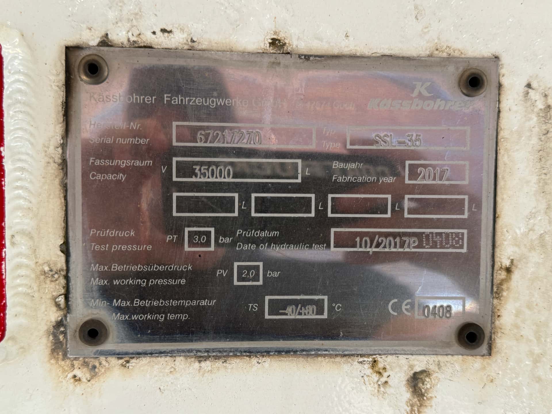 Silo-oplegger Gebruikte oplegger Kassbohrer SSL 35 m³ 2018, typeplaatjes en documenten — Coatrucks Lleida